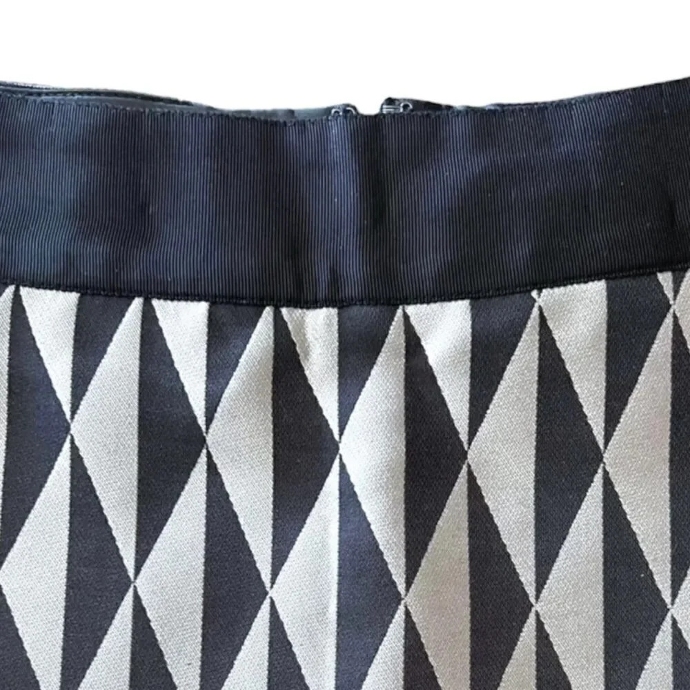 Banana Republic Gold Black A-Line Woven Diamond Skirt Size 4 Small EUC - Picture 6 of 9
